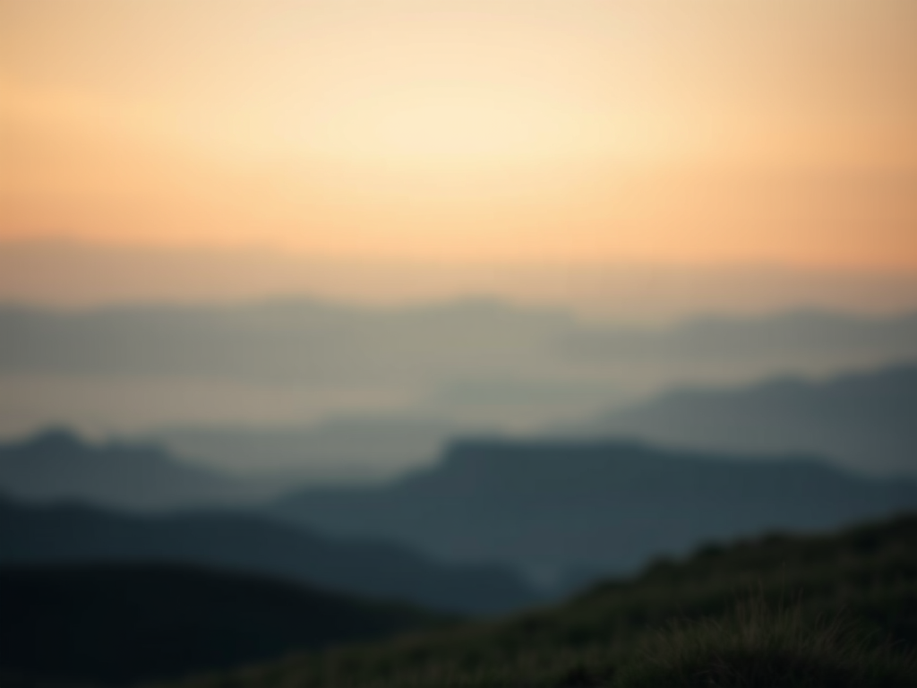 A serene and blurry mountainous landscape to emphasize aposiopesis - what's unsaid is more powerful than what's said 