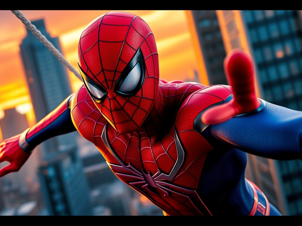 A picture of Spider-Man as an example of an allusion in story using the "With great power comes great responsibility" quote, alluding to Spider-Man's uncle